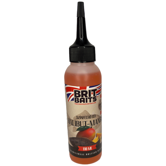 BritBaits Halibut &amp; Mango Gel 110ml, Concentrated Attractant for Carp &amp; Coarse Fishing Bait, PVA Friendly, for Boilies, Pellets &amp; Groundbait.